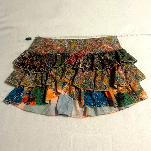 Paisley Print Bohemian Style Mini Skirt | Medium - Picture 8 of 13